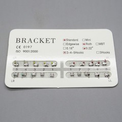 Dental Orthodontic Metal Brackets Braces Standard Roth.022 Hook 3-4-5 20/Pack