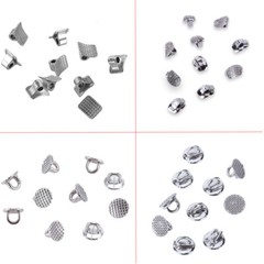 10 Pcs Dental Orthodontic Lingual Buttons Direct Bond Eyelets Round Rectangular