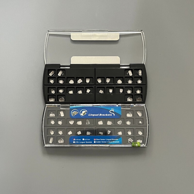 Dental Orthodontic Lingual Bracket Braces 24pcs+Buccal Tube Non-Conve 28pcs/set