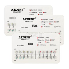 AZDENT Dental Orthodontic Bracket Braces Standard MBT Slot.022 Hooks 3 4 5