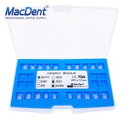 20Pcs Dental Orthodontics Ceramic Brackets Braces Roth/MBT 022/018 Hooks 3-4-5