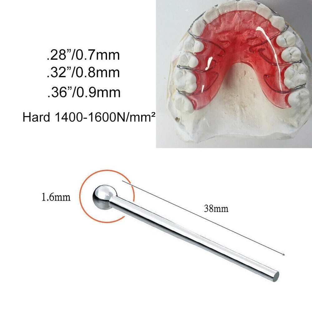 3X Dental Orthodontic Ball Retainer Clasps Fixed Position Corrector 0.7/0.8/0.9