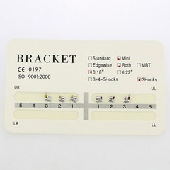 10Packs Dental Orthodontic Metal Brackets Mini Roth 018 Slot 3 Hooks Upper 6Pcs