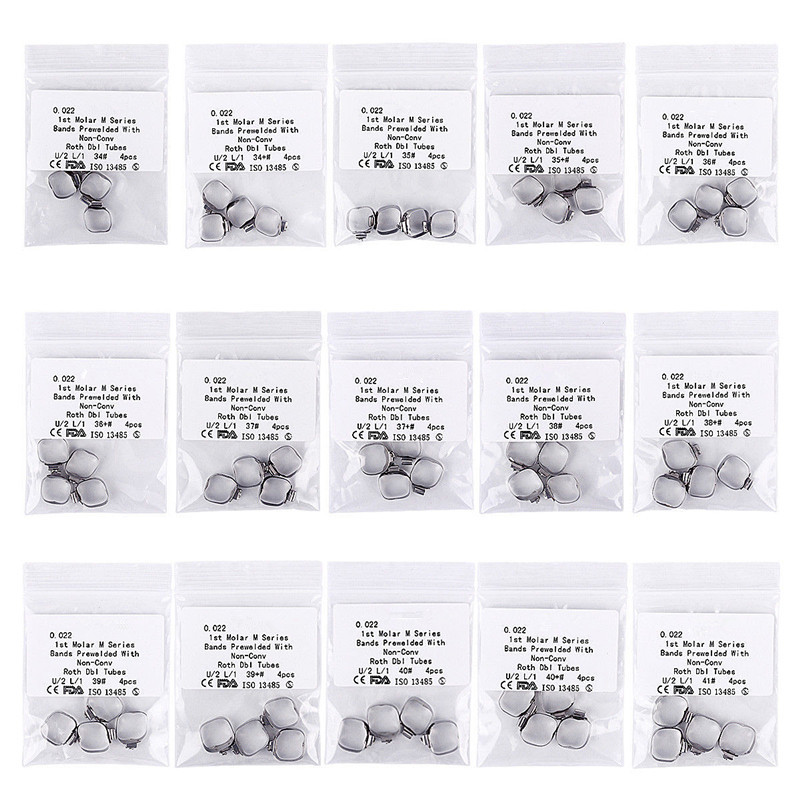 10 Packs 29#-43# Prewelded 1st Molar Bands Dental Ortho Non-Con Roth 022 U2/L1