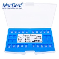 20Pcs Dental Orthodontics Ceramic Brackets Braces Roth/MBT 022/018 Hooks 3-4-5