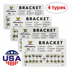 Dental Orthodontic Metal Brackets Mini Roth/MBT Slot.022 3/345 Hooks USA