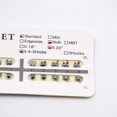 Orthodontic Dental 0.22” Slot Brackets Braces Metal Standar/Mini Roth 345 Hooks