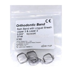 1×Orthodontic Roth Band with lingual sheath 0.022” 37#+ U3 & L2 4pcs/pkt