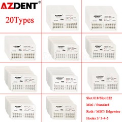 10X AZDENT Dental Orthodontic Brackets Braces Metal Mini MBT/Roth.022 Hook 3 4 5