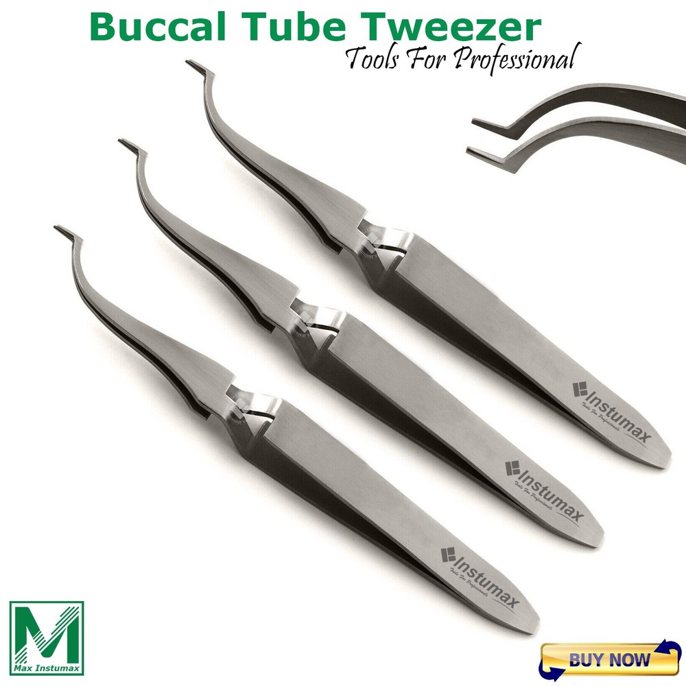 3Pcs Set Dental Orthodontic Brackets Holder Buccal Tube Tweezers Bonding Placer