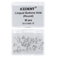50pcs AZDENT Dental Orthodontic Bondable Hole Lingual Buttons Round Base