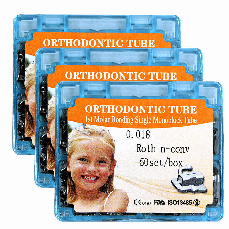 5 boxes Dental orthodontic 1st molar buccal tube monoblock roth 018 50 sets US