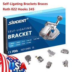 24pcs Dental Orthodontic Self-ligating Brackets Metal Brace Roth 022 345 Hooks