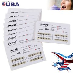 10Packs Soportes de ortodoncia dental Braces Mini Roth Slot.022 3 ganchos