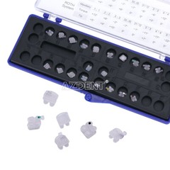 10X AZDENT ortodoncia brackets cerámicos dental 5*5 Roth.022 Ganchos 345 USA