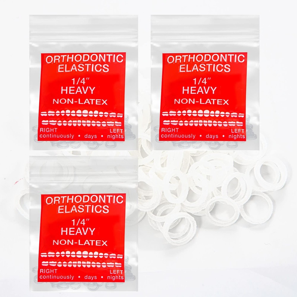 LA MIERE Non Latex 300 pcs 1/4inch 6.4MM Heavy Intraoral 1/4” Heavy, clear
