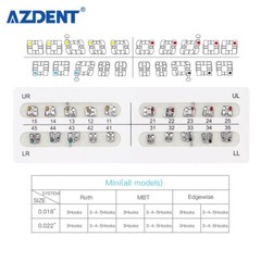 20 PCS AZDENT Dental Orthodontic Brackets Brace Mini Roth Slot.018 Hooks 3