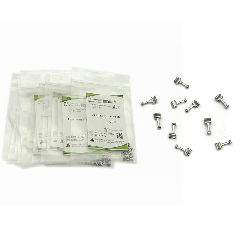 100Pcs Dental Orthodontic Crimpable Hook Long/Medium/Short /Stop Stainless Steel