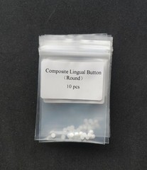 20Pcs Dental Orthodontic Bondable Lingual Buttons Ceramic Round Base Mesh Base
