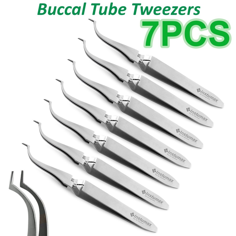 7Pcs Orthodontic Tweezers Set – Lingual Bracket & Buccal Tube Holder