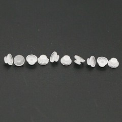 100Pcs Dental Orthodontic Ceramic Lingual Button Clear Bondable Round Base Mesh