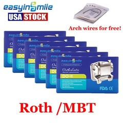 6Packs Orthodontic Brackets Self ligating Mini Braces Roth/ MBT 345 Hooks 022