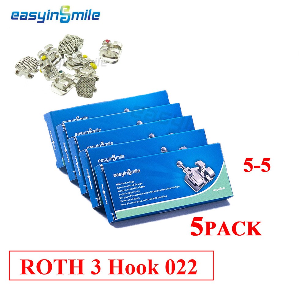200pcs Dental Orthodontic Metal MINI BracketsBraces MBT/ROTH 022 3/345 W/Hooks