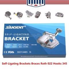 24pcs Dental Orthodontic Self-ligating Brackets Metal Brace Roth 022 345 Hooks