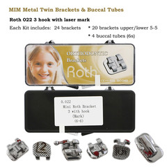 Dental Orthodontic Bracket Braces Mini Metal Buccal Tube 6-6 MBT Roth 022 3/345H