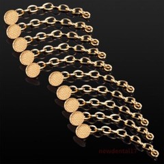 10pcs Dental Orthodontic Traction Chain Gold Round Lingual Buttons