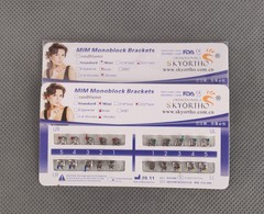 100 Sets Dental Metal Brackets MIM Monoblock Mini Roth 022 3 hooks Mesh Base