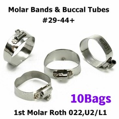 Dental Orthodontic Molar Bands & Buccal Tubes 1st Roth 022 #29-44+ U2/L1 Non-Cov