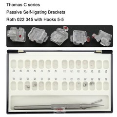 Dental Orthodontic Self-ligating Brackets Ceramic Metal MBT Roth 022 3 345 Hooks