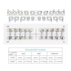 FDA AZDENT Dental Orthodontic Metal Brackets Braces Standard Roth.022 Hooks 345