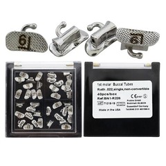 10 Set Orthodontic Buccal 1st Molar Tubes Roth 022 Mini Laser Mark Non-conv Mesh
