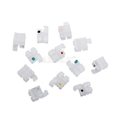 Dental Ortho Ceramic Brackets Braces 5*5 MBT/ROTH 022″ Hooks 3 4 5 Mesh Base