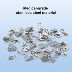 50pc Dental Orthodontic Lingual Buttons Bondable Round/Rectangular Mesh Base/MIM