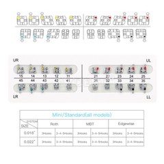 AZDENT Dental Orthodontic Brackets Braces Metal Mini Roth.022 Hooks 3 4 5 FDA