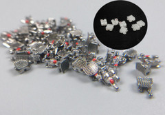 100Pcs Dental Orthodontic Brackets Ceramic Metal Bracket Mini Roth Hooks 022