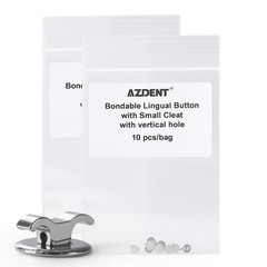 AZDENT Dental Orthodontic Bondable Lingual Buttons with Hole Round 10pcs/Bag
