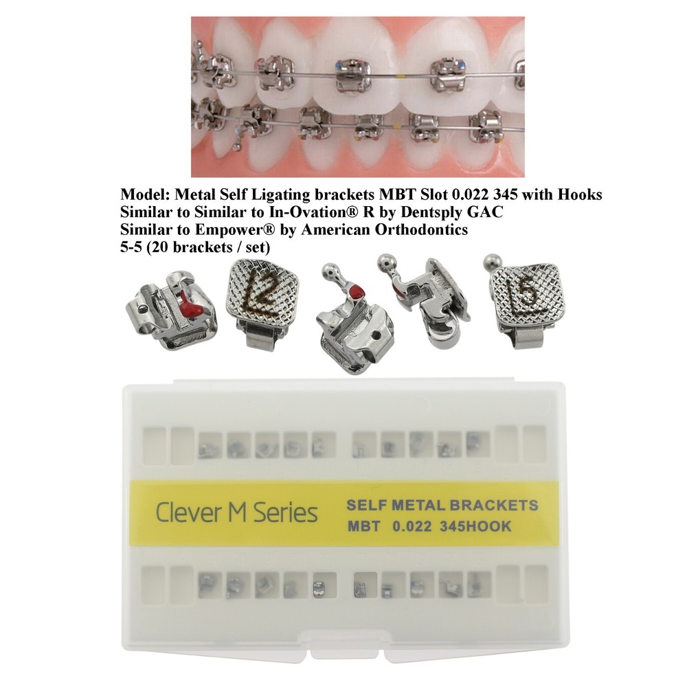 Self Ligating Empower Brackets Metal DAMON Q Clear Ceramic Braces MBT Roth 022