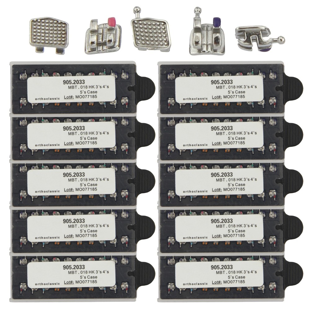 Dental Orthodontic Metal Brackets Braces MIM MBT 018 345 Hooks Mini Twin Black