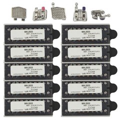 Dental Orthodontic Metal Brackets Braces MIM MBT 018 345 Hooks Mini Twin Black