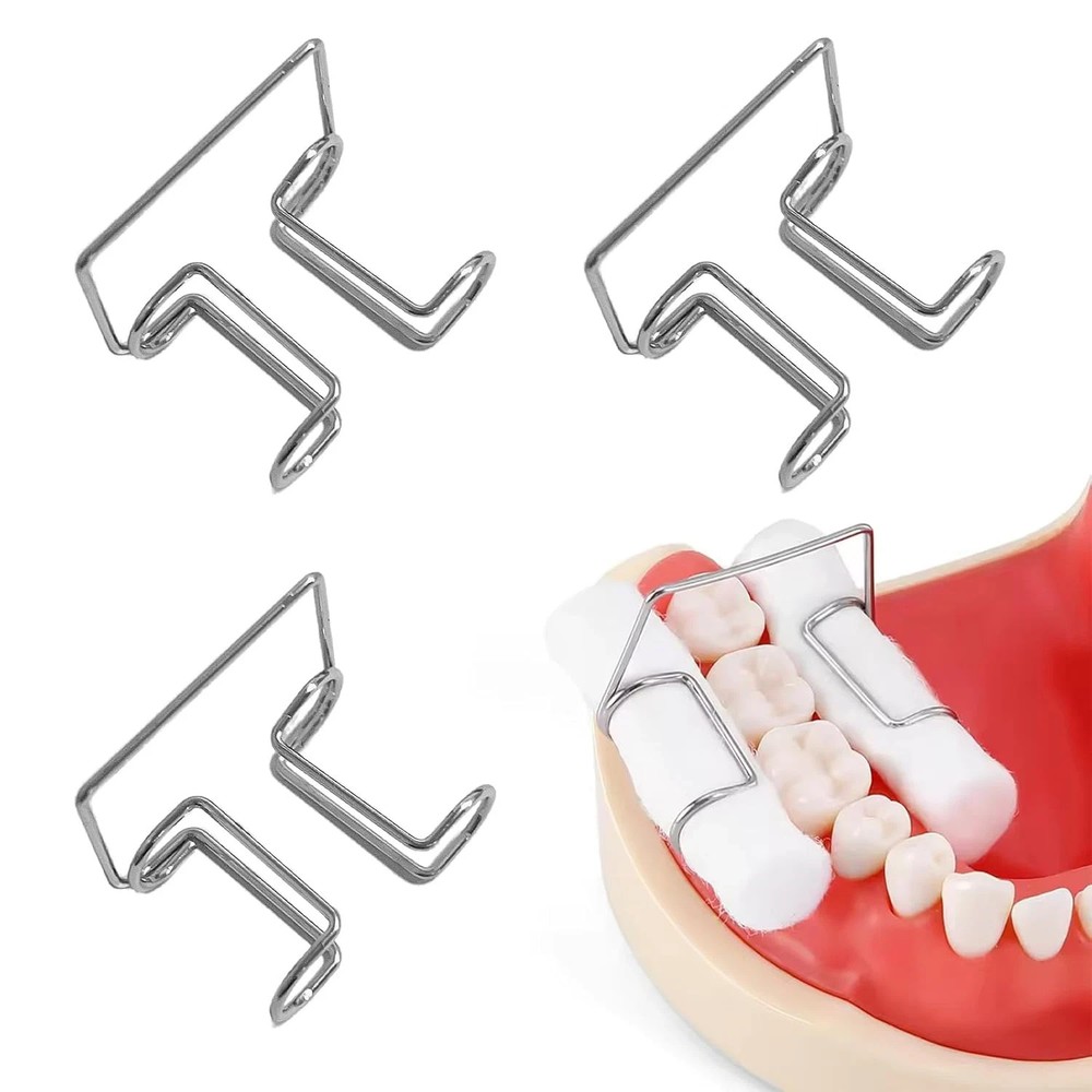 4-Pack 1MM Dental Cotton Roll Holder Clips, Autoclavable Stainless Steel Steady