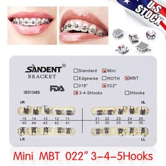 200PCS USA Dental Orthodontic Mini MBT 022 3-4-5 Hooks Bracket 10Packs Braces SA