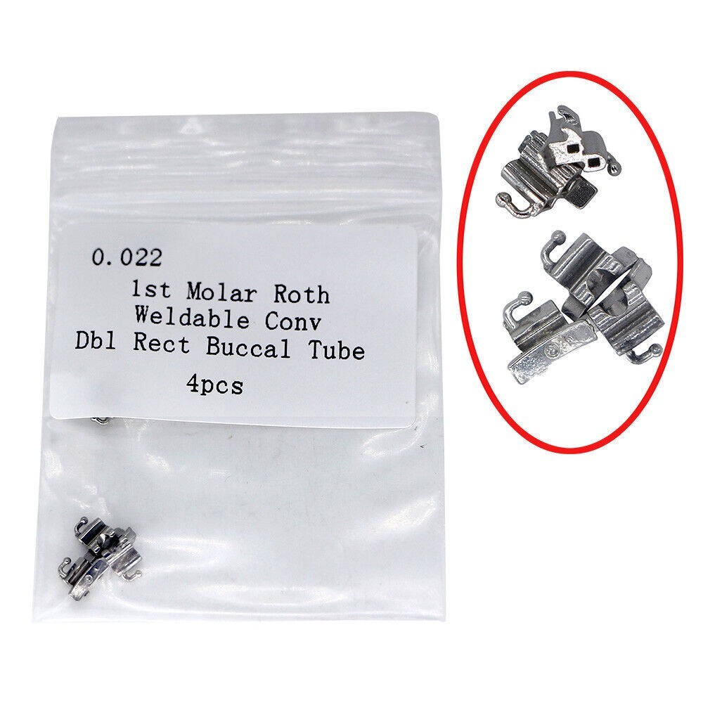 1×Orthodontic Buccal Tube for 1st Molar, Roth .022, Weldable Double Rectangular