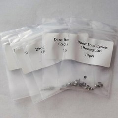10 Packs 100Pieces Dental Lingual Buttons With Direct Bond Eyelets Round Base