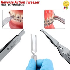 Orthodontic Reverse Action Bracket Holding Tweezers Hole Style Precision Tools