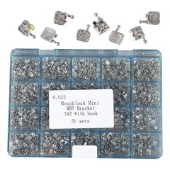 5 Boxes Dental Orthodontics Monoblock Brackets Metal MINI MBT. 022 345 Hooks
