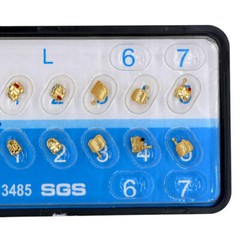10 KIT 18K Gold Coated Dental Orthodontic Metal Bracket Mini Roth 022 3-4-5 hook